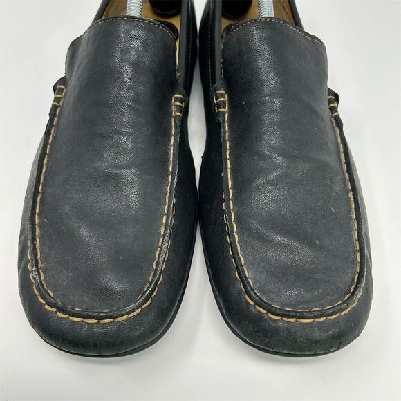 Born Men's Black Leather Driving Loafers Size 12 Casual Slip On Shoes - Picture 6 of 14